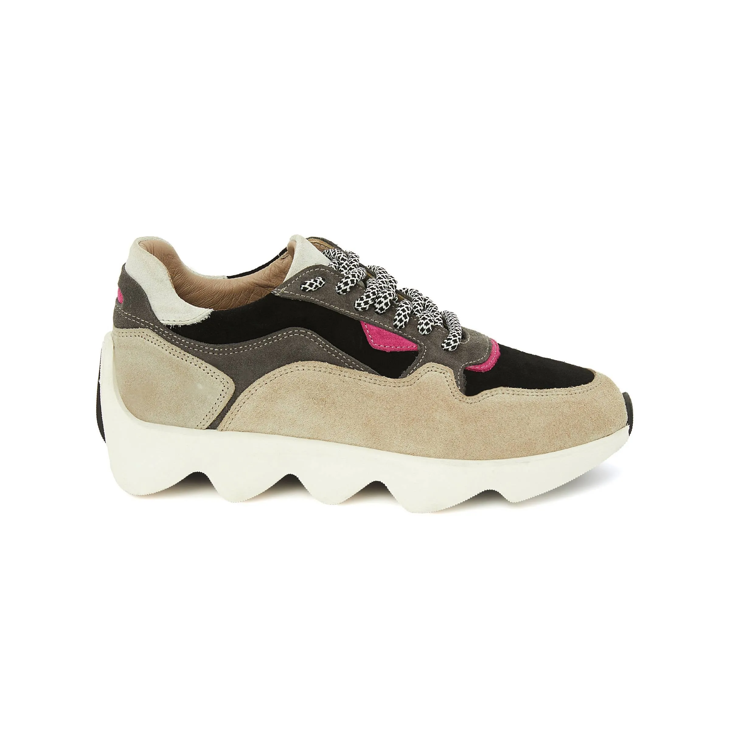 Women's Suede Calf Leather Handmade Sneakers W5000