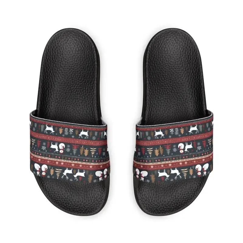 Youth Pu Slide Sandals for Christmas Fun