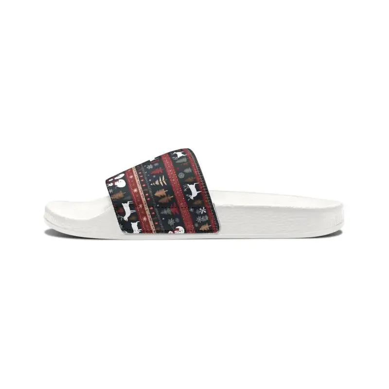 Youth Pu Slide Sandals for Christmas Fun