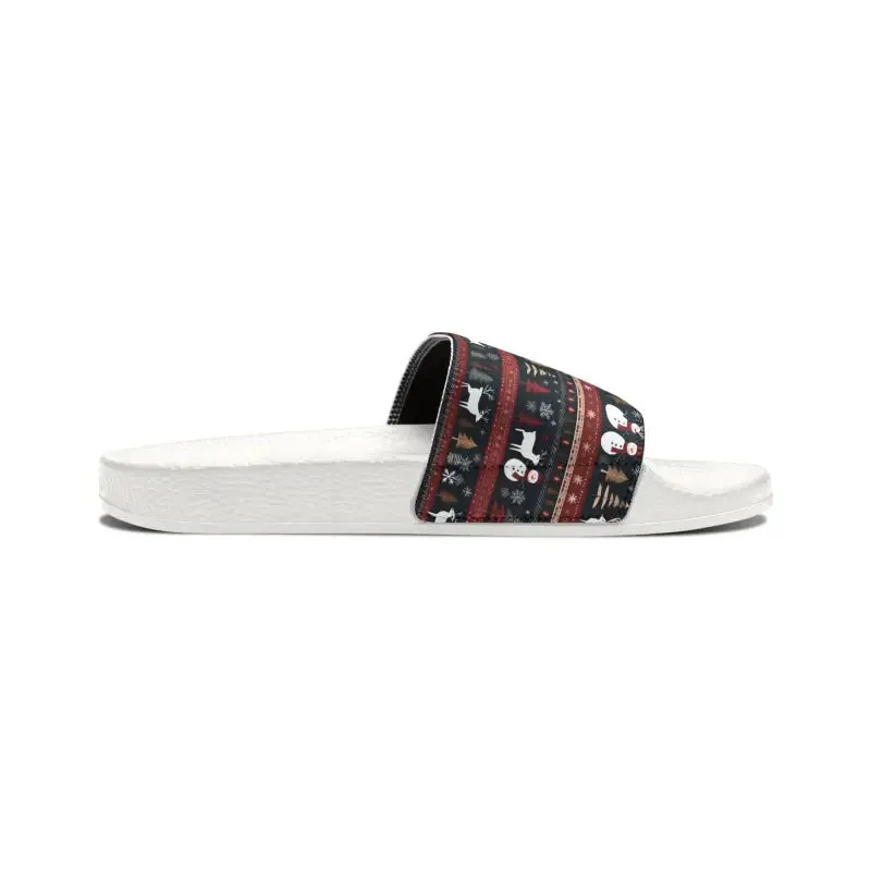 Youth Pu Slide Sandals for Christmas Fun