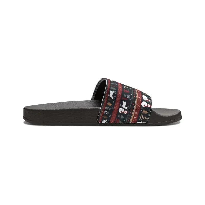 Youth Pu Slide Sandals for Christmas Fun